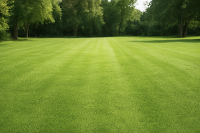 Gepflegte Rasenfläche